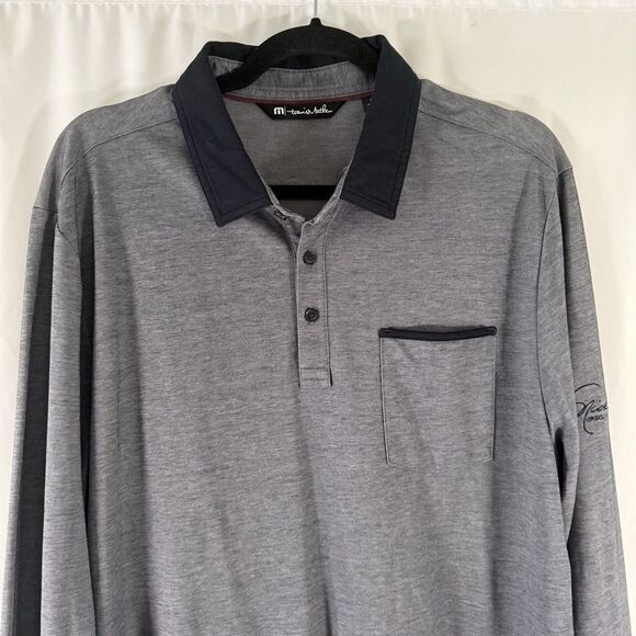 Travis Mathew Nicklaus Golf Club Polo Men's Large Grey Long Sleeve Collared - Picture 2 of 10